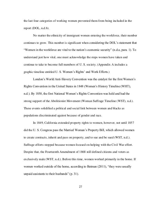 Dissertation women in the workforce